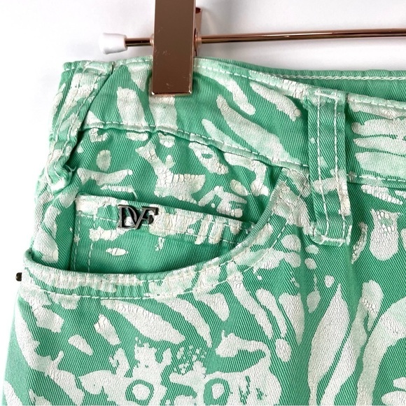 DVF Loves Current/Elliot Mint Tropical Floral The Classic Skinny Jean Size 28 - Picture 5 of 16
